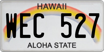 HI license plate WEC527