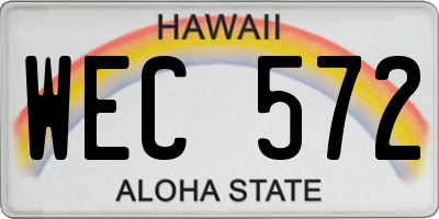 HI license plate WEC572