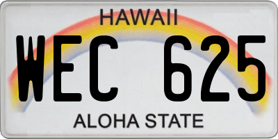 HI license plate WEC625