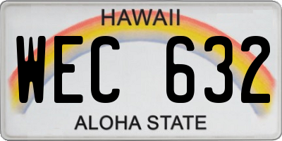 HI license plate WEC632
