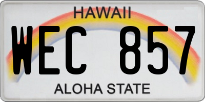 HI license plate WEC857
