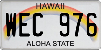 HI license plate WEC976