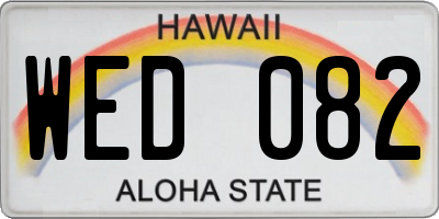 HI license plate WED082