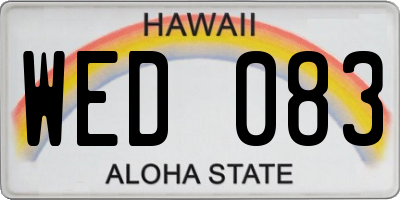 HI license plate WED083