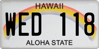 HI license plate WED118