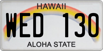 HI license plate WED130