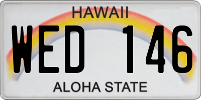 HI license plate WED146