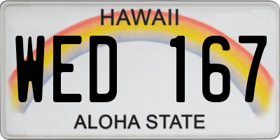 HI license plate WED167
