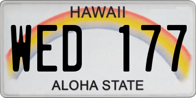 HI license plate WED177