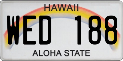 HI license plate WED188