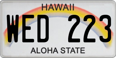 HI license plate WED223