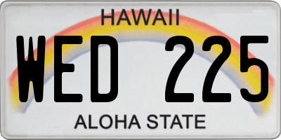 HI license plate WED225