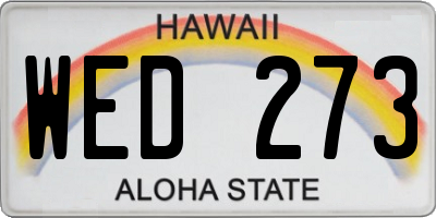 HI license plate WED273
