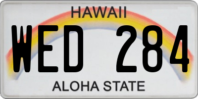 HI license plate WED284