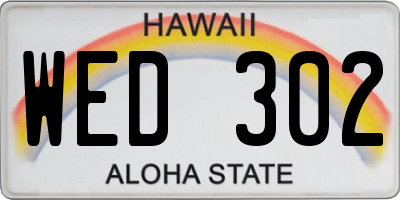 HI license plate WED302