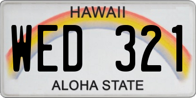 HI license plate WED321