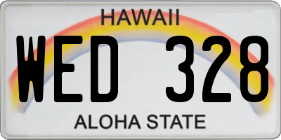HI license plate WED328