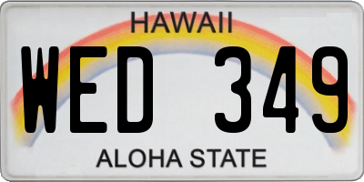 HI license plate WED349