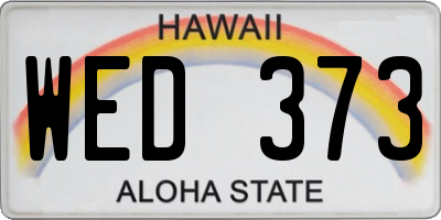 HI license plate WED373