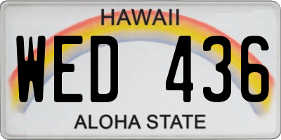 HI license plate WED436