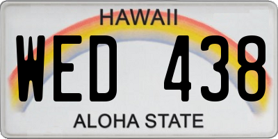 HI license plate WED438