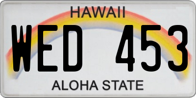 HI license plate WED453