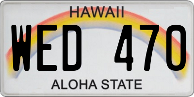 HI license plate WED470