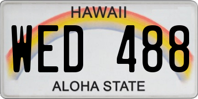 HI license plate WED488