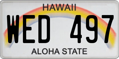HI license plate WED497