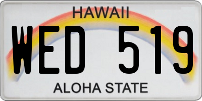 HI license plate WED519