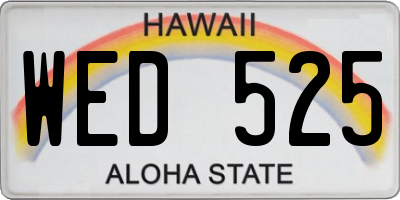 HI license plate WED525