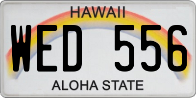 HI license plate WED556
