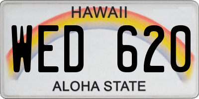 HI license plate WED620
