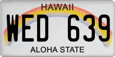 HI license plate WED639