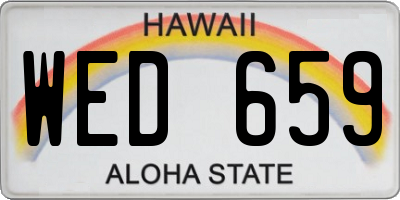 HI license plate WED659