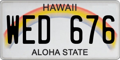 HI license plate WED676
