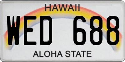 HI license plate WED688