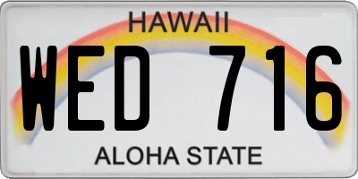 HI license plate WED716