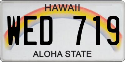 HI license plate WED719