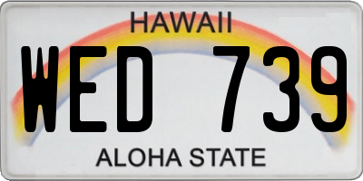 HI license plate WED739