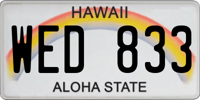 HI license plate WED833