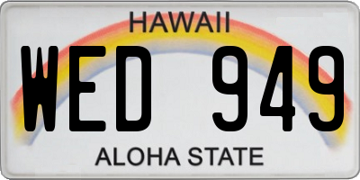HI license plate WED949