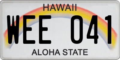 HI license plate WEE041