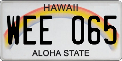 HI license plate WEE065