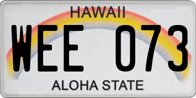 HI license plate WEE073