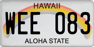 HI license plate WEE083