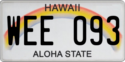 HI license plate WEE093