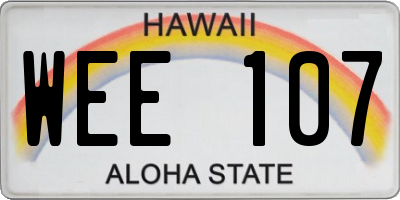 HI license plate WEE107