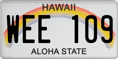 HI license plate WEE109