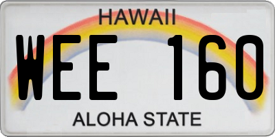 HI license plate WEE160